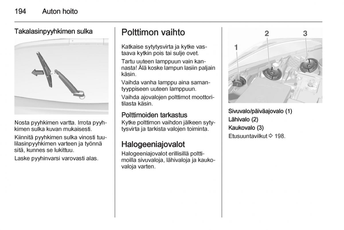 Opel Corsa D omistajan kasikirja / page 196