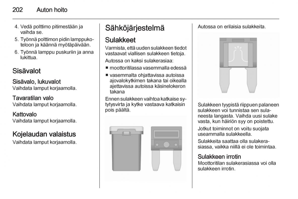 Opel Corsa D omistajan kasikirja / page 204