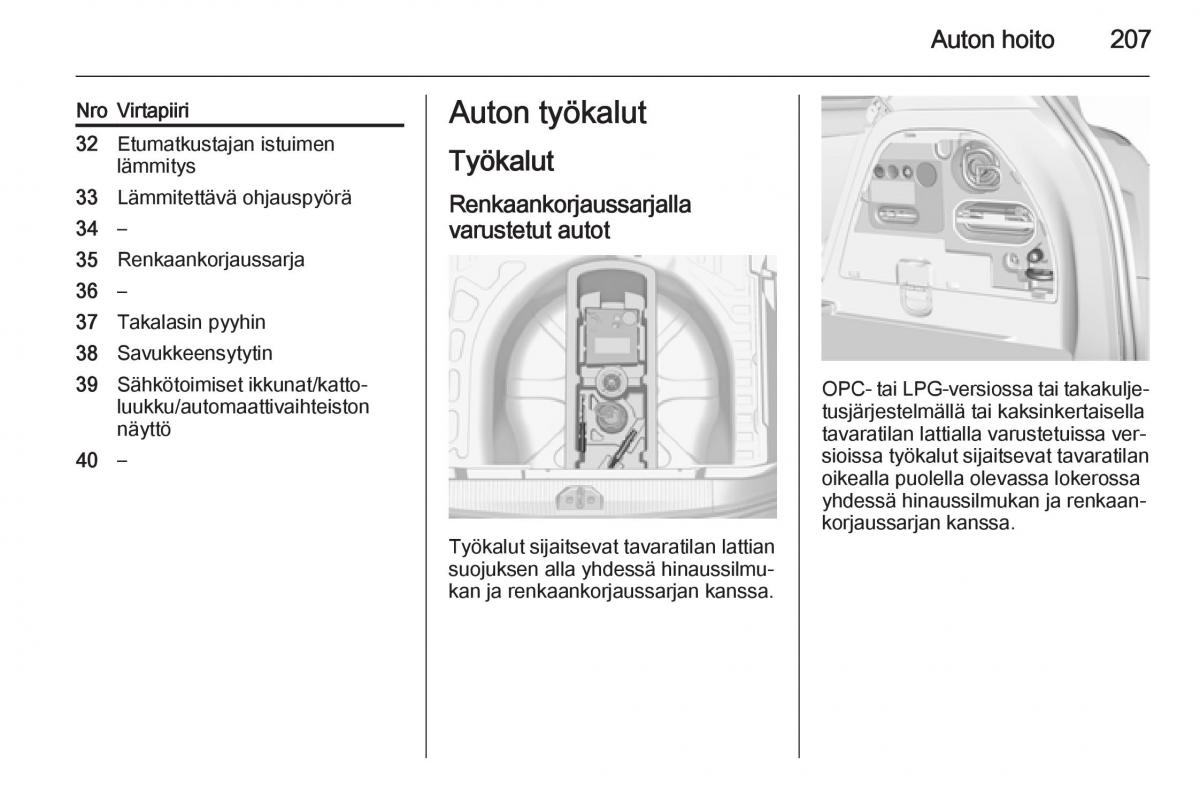 Opel Corsa D omistajan kasikirja / page 209