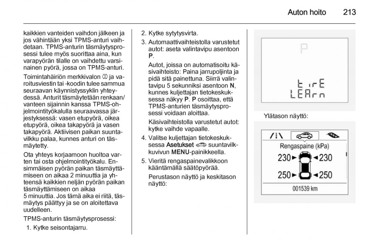 Opel Corsa D omistajan kasikirja / page 215