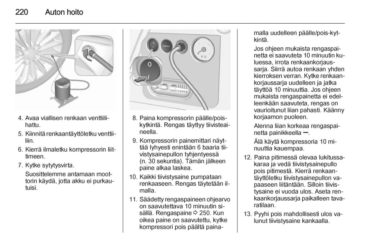 Opel Corsa D omistajan kasikirja / page 222