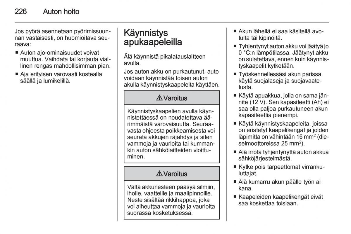 Opel Corsa D omistajan kasikirja / page 228