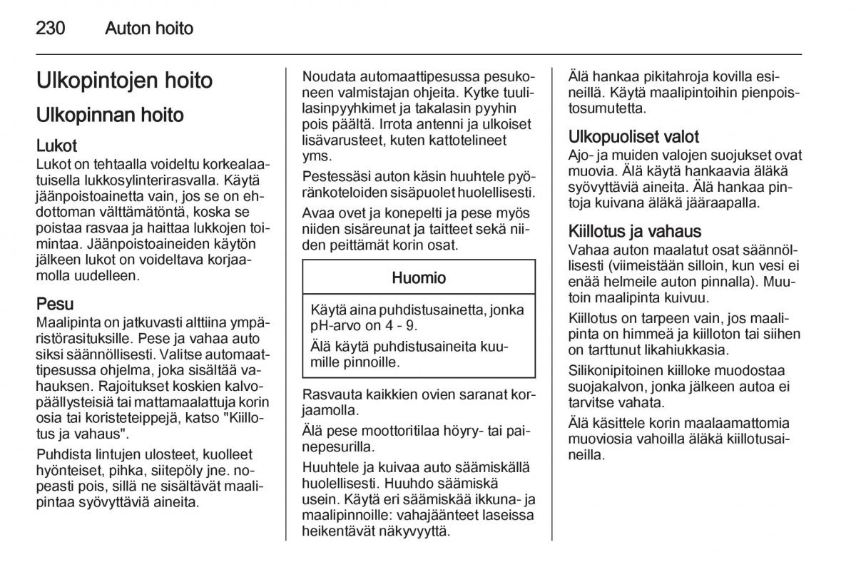 Opel Corsa D omistajan kasikirja / page 232