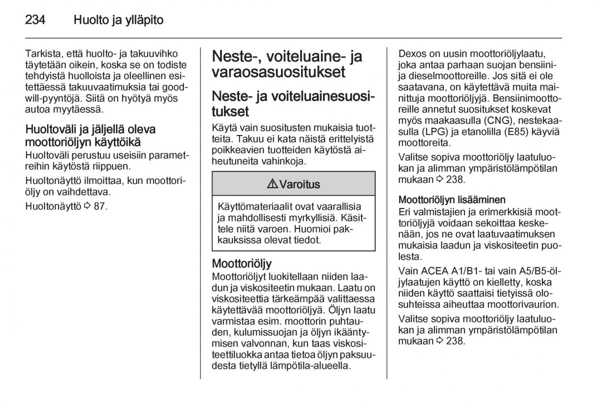 Opel Corsa D omistajan kasikirja / page 236