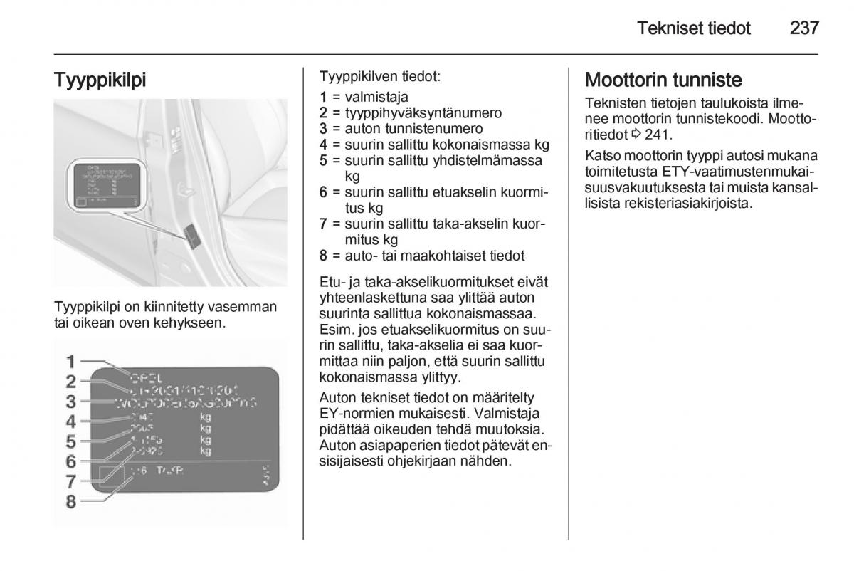 Opel Corsa D omistajan kasikirja / page 239