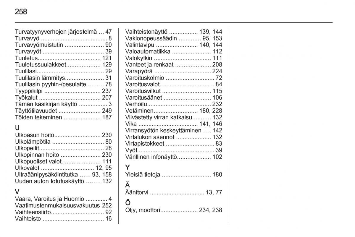 Opel Corsa D omistajan kasikirja / page 260