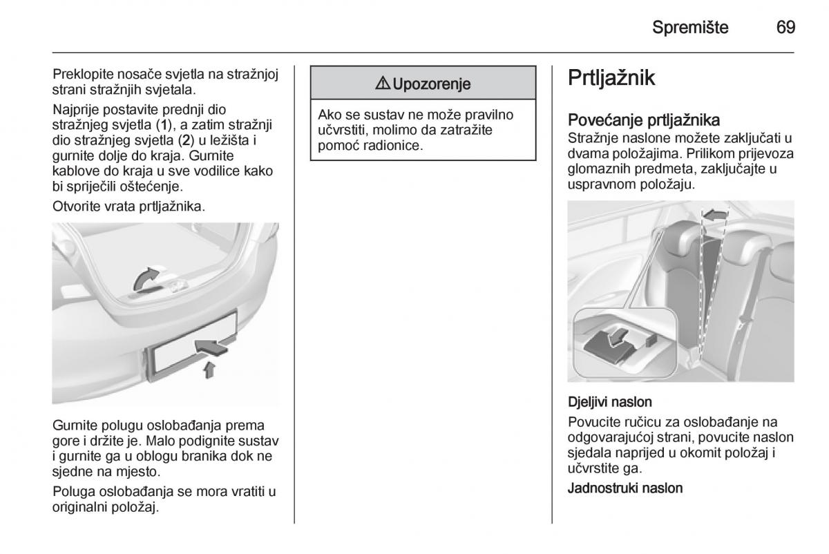 Opel Corsa D vlasnicko uputstvo / page 71