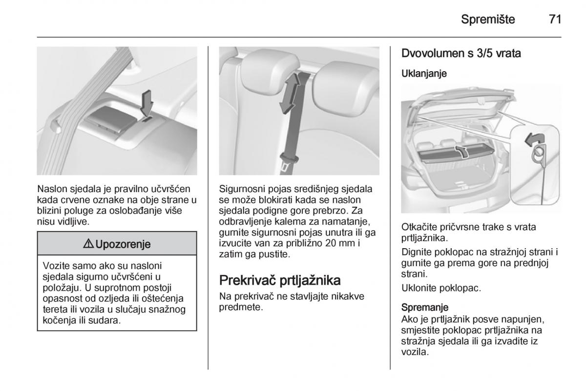 Opel Corsa D vlasnicko uputstvo / page 73