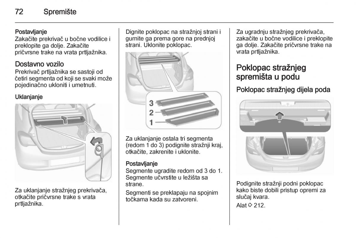 Opel Corsa D vlasnicko uputstvo / page 74