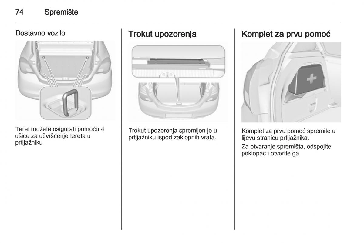 Opel Corsa D vlasnicko uputstvo / page 76