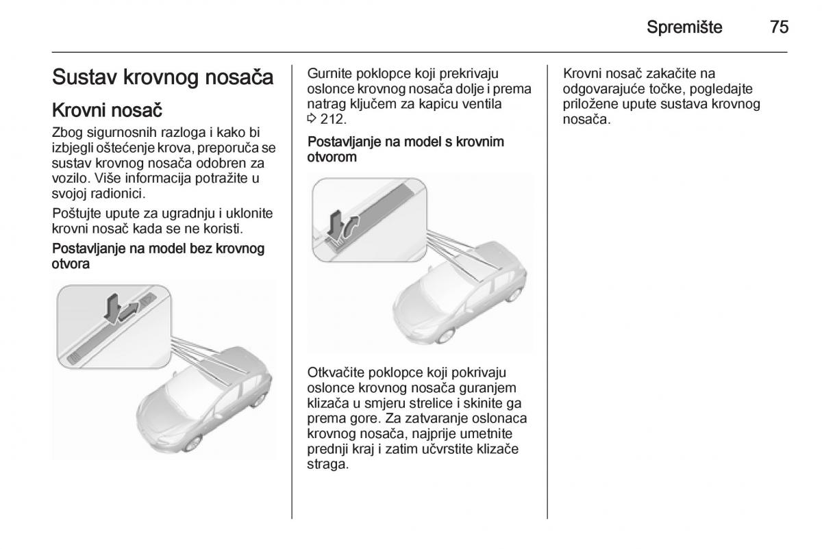 Opel Corsa D vlasnicko uputstvo / page 77