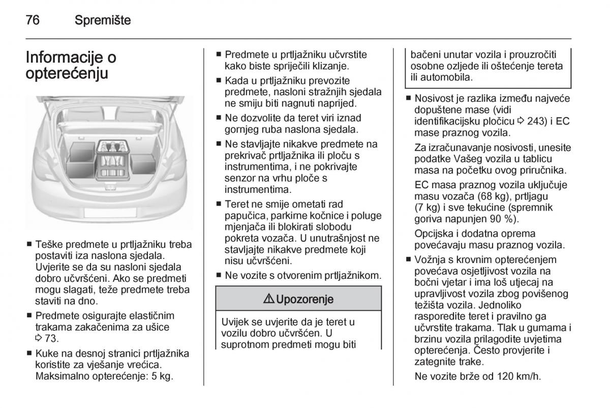 Opel Corsa D vlasnicko uputstvo / page 78