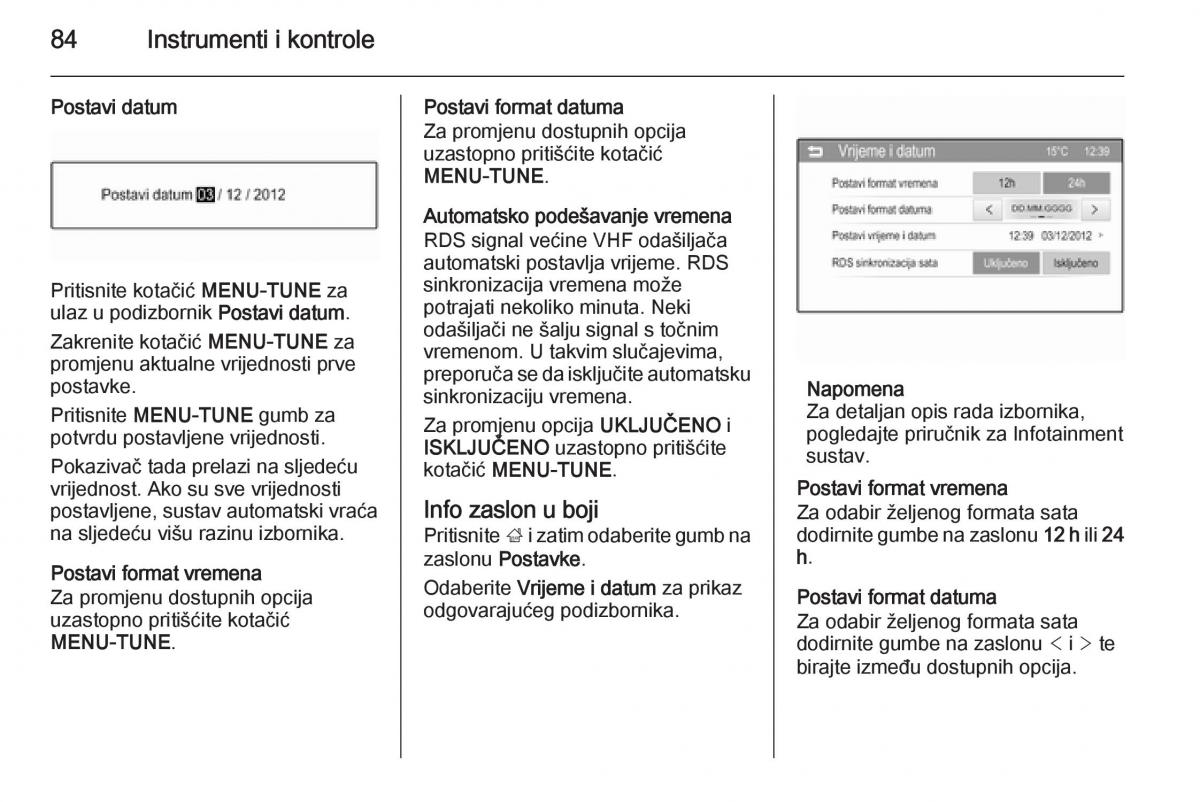 Opel Corsa D vlasnicko uputstvo / page 86