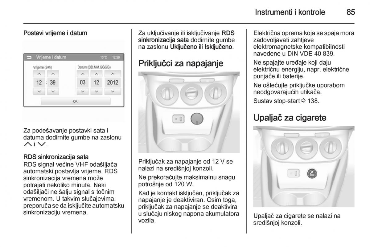 Opel Corsa D vlasnicko uputstvo / page 87