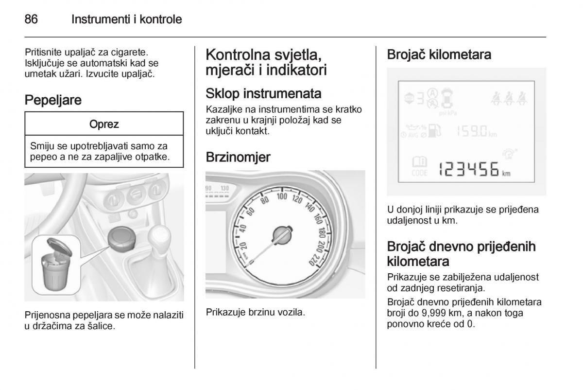 Opel Corsa D vlasnicko uputstvo / page 88