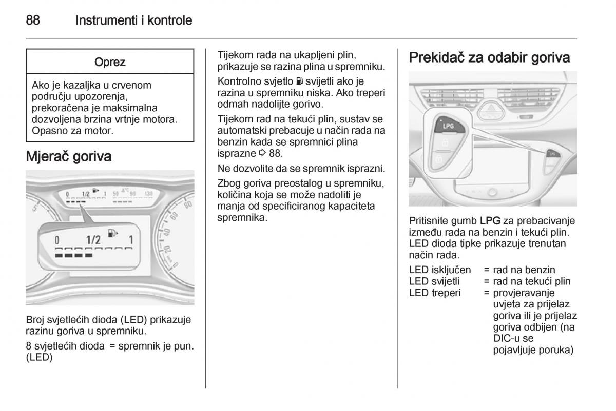 Opel Corsa D vlasnicko uputstvo / page 90