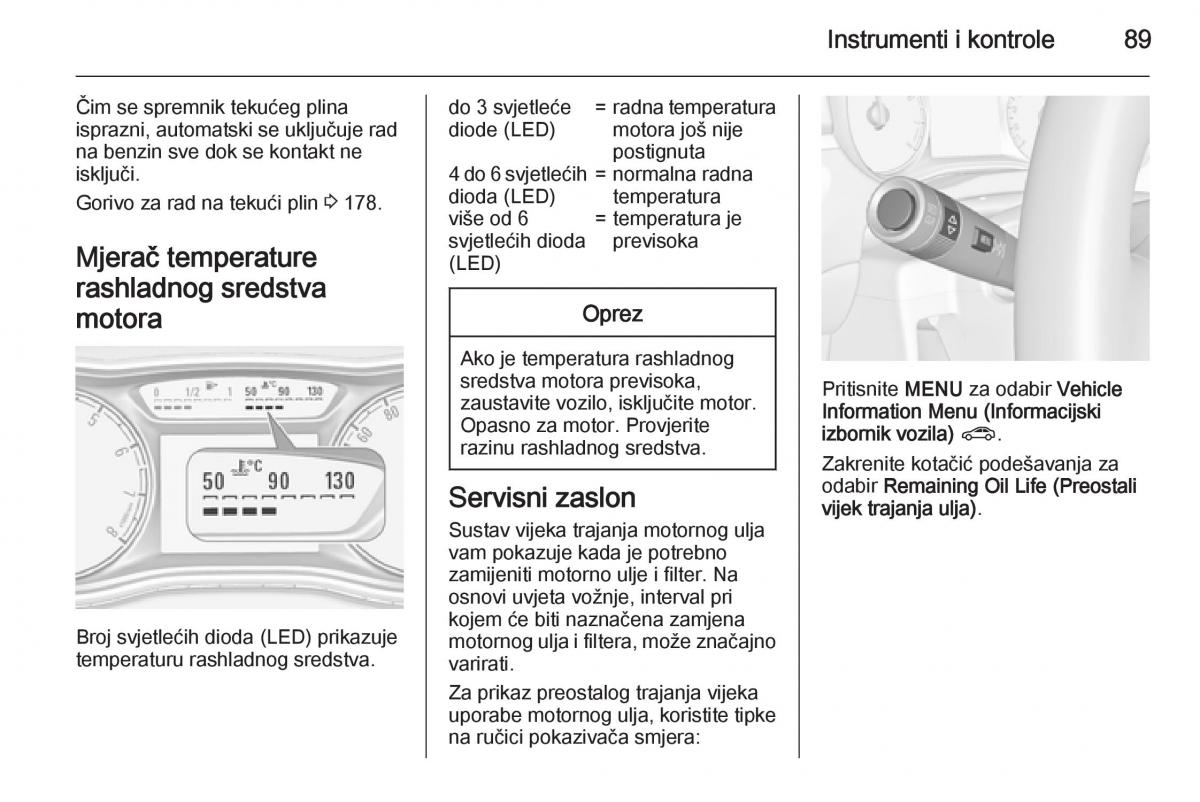 Opel Corsa D vlasnicko uputstvo / page 91