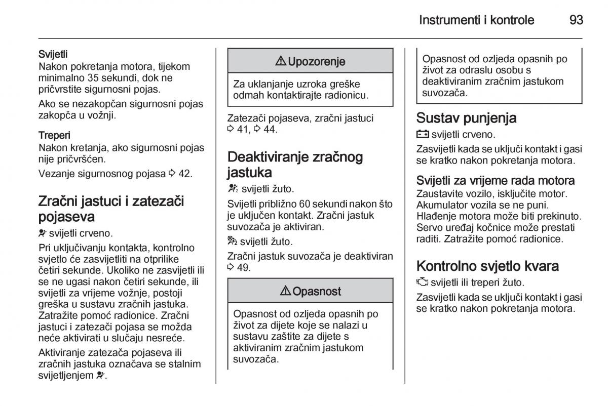 Opel Corsa D vlasnicko uputstvo / page 95