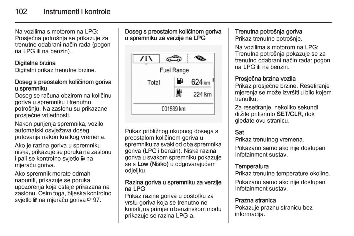 Opel Corsa D vlasnicko uputstvo / page 104