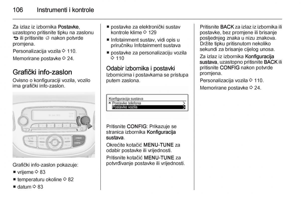 Opel Corsa D vlasnicko uputstvo / page 108