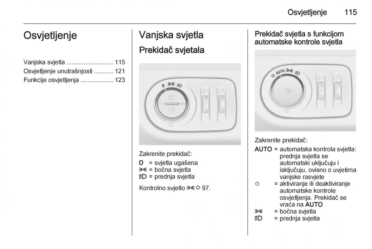 Opel Corsa D vlasnicko uputstvo / page 117