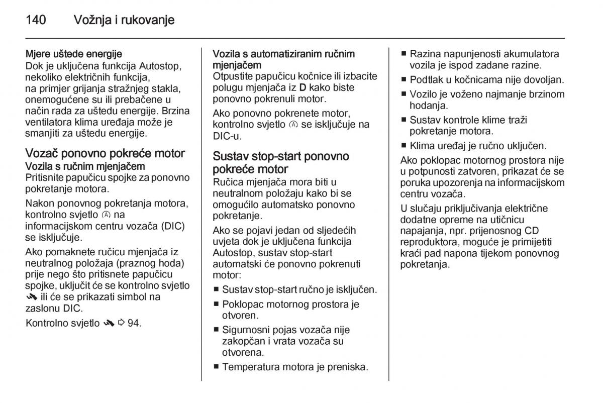 Opel Corsa D vlasnicko uputstvo / page 142