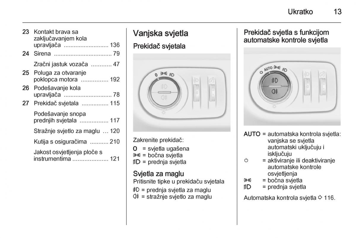 Opel Corsa D vlasnicko uputstvo / page 15