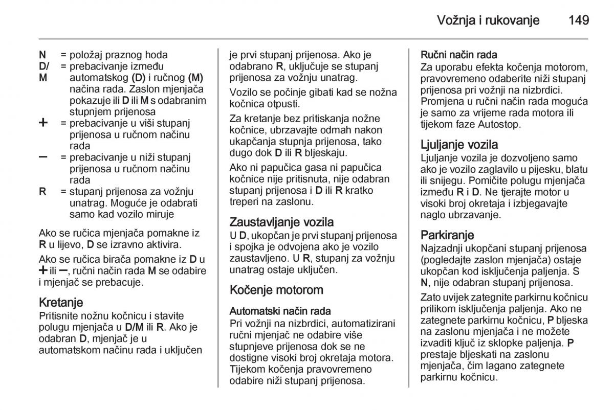 Opel Corsa D vlasnicko uputstvo / page 151