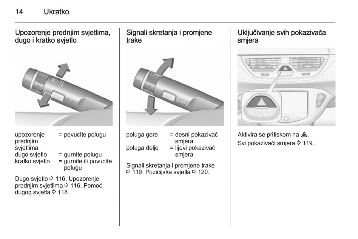 Opel Corsa D vlasnicko uputstvo / page 16