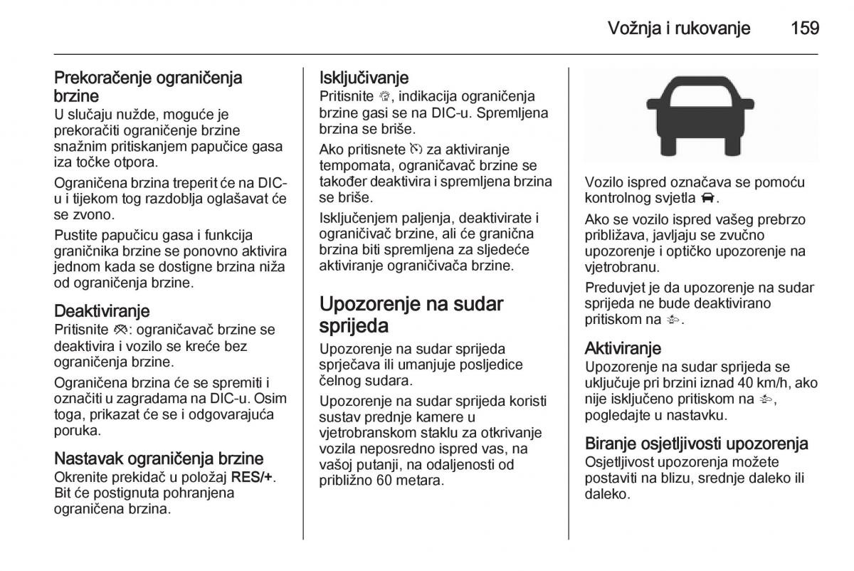 Opel Corsa D vlasnicko uputstvo / page 161