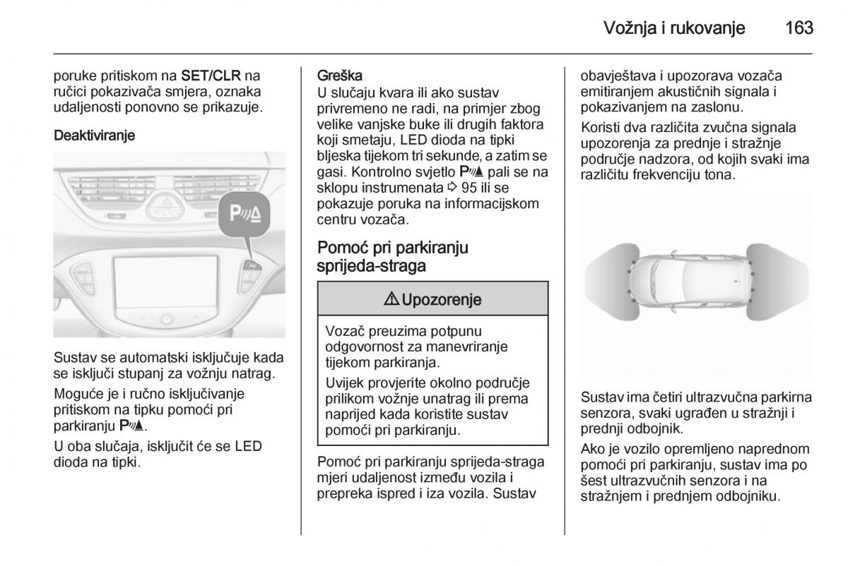 Opel Corsa D vlasnicko uputstvo / page 165