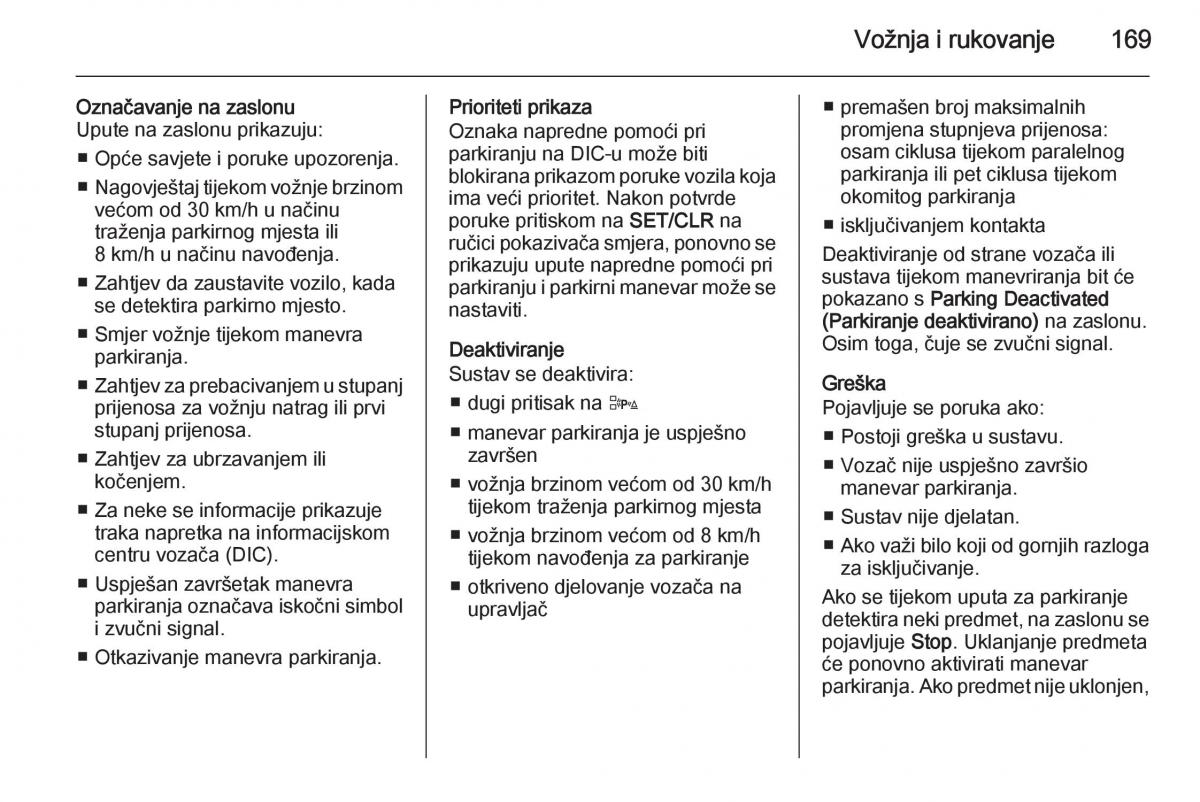 Opel Corsa D vlasnicko uputstvo / page 171