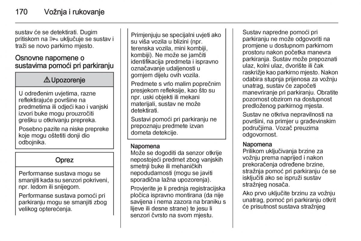 Opel Corsa D vlasnicko uputstvo / page 172