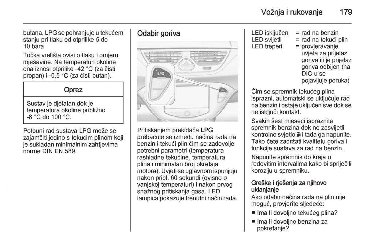 Opel Corsa D vlasnicko uputstvo / page 181