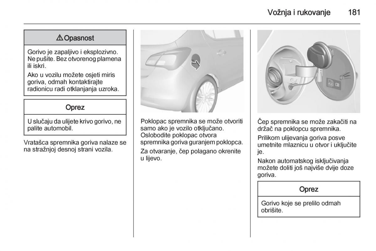 Opel Corsa D vlasnicko uputstvo / page 183