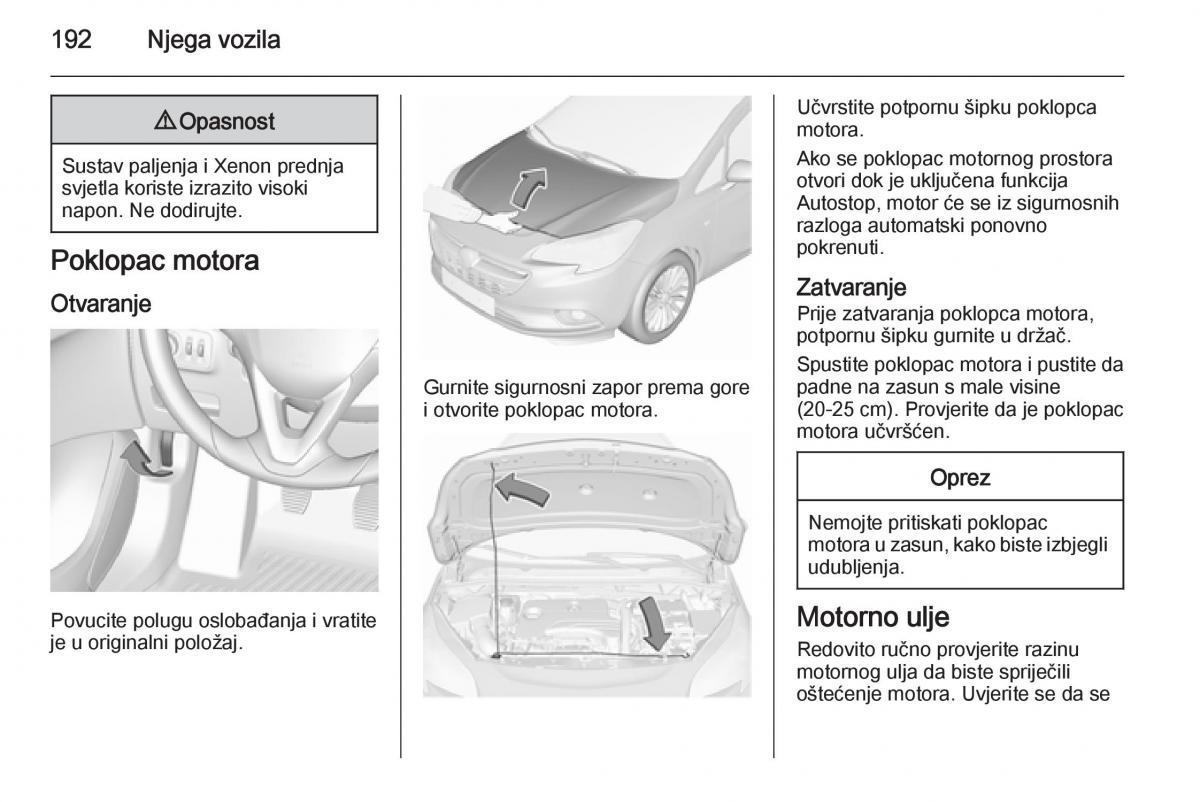 Opel Corsa D vlasnicko uputstvo / page 194