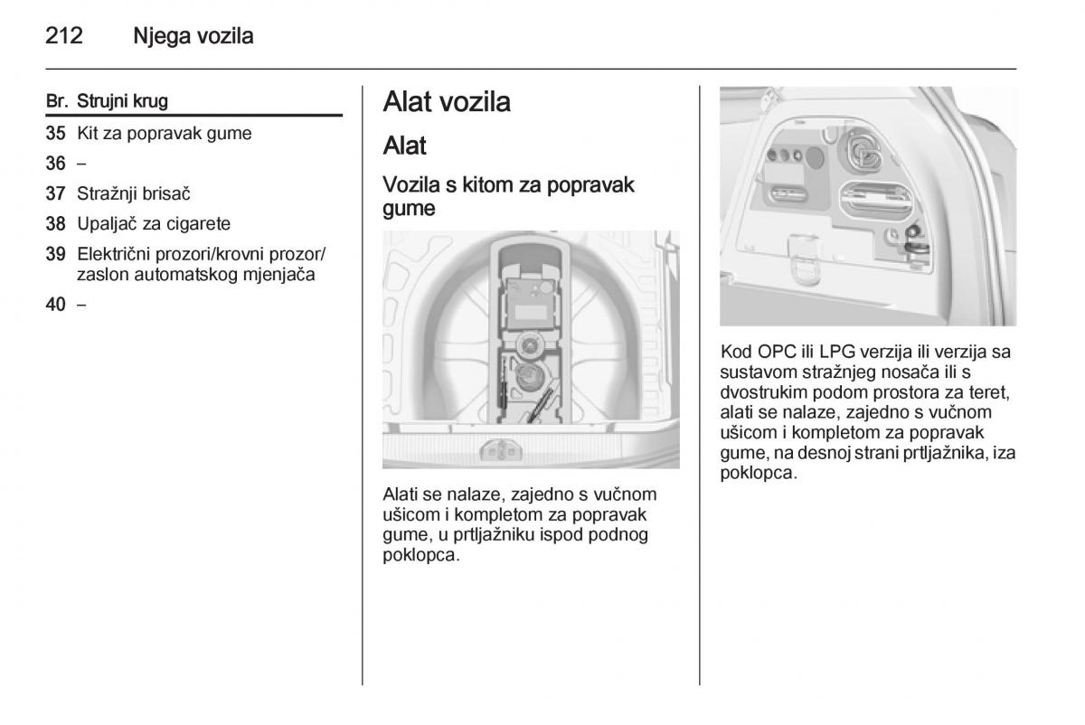 Opel Corsa D vlasnicko uputstvo / page 214