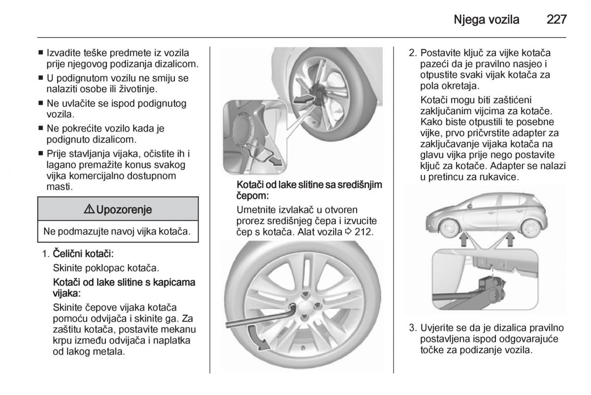 Opel Corsa D vlasnicko uputstvo / page 229