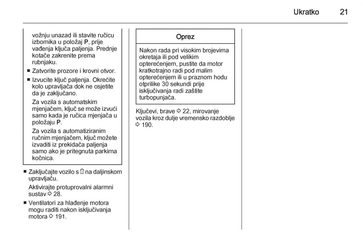 Opel Corsa D vlasnicko uputstvo / page 23