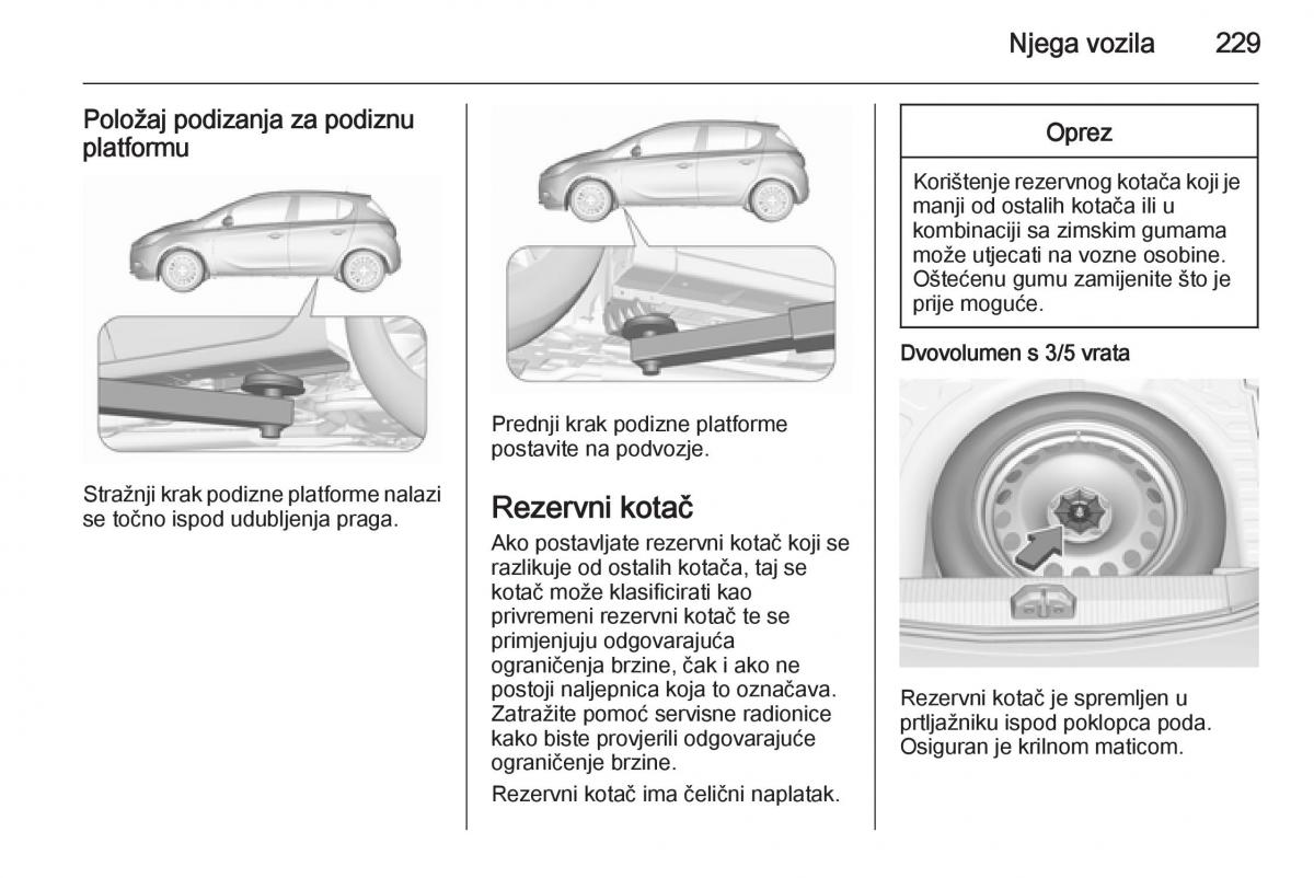 Opel Corsa D vlasnicko uputstvo / page 231