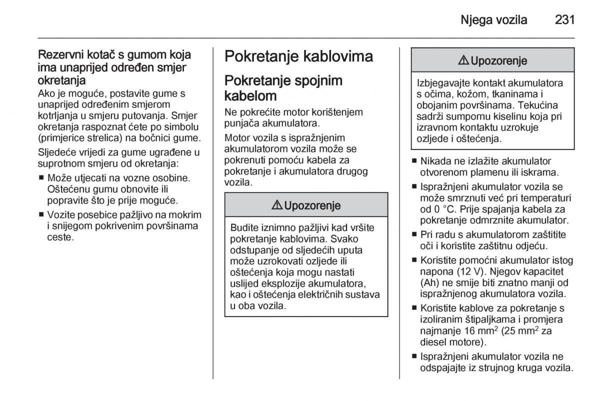 Opel Corsa D vlasnicko uputstvo / page 233