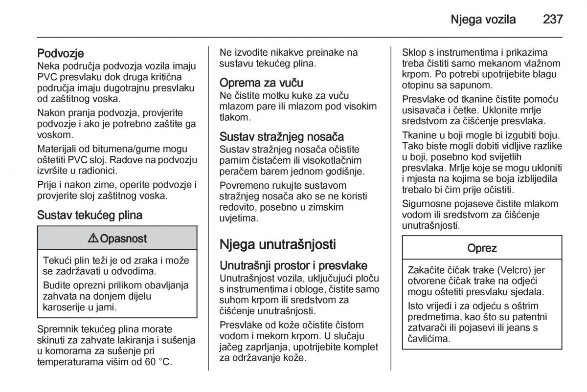 Opel Corsa D vlasnicko uputstvo / page 239