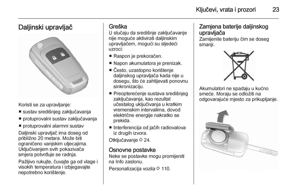 Opel Corsa D vlasnicko uputstvo / page 25