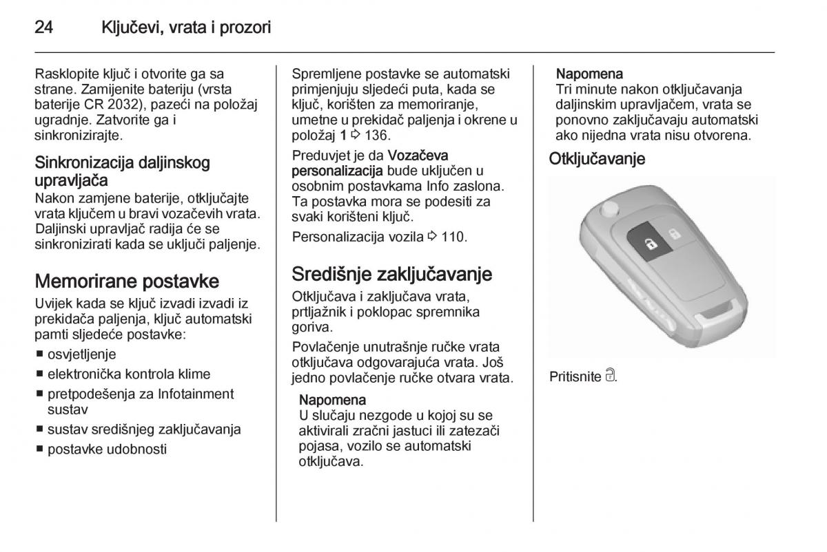 Opel Corsa D vlasnicko uputstvo / page 26