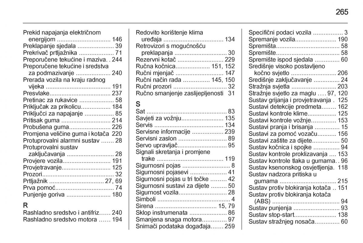 Opel Corsa D vlasnicko uputstvo / page 267