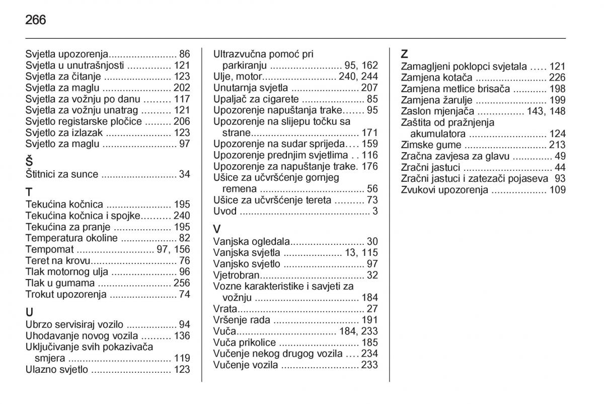 Opel Corsa D vlasnicko uputstvo / page 268