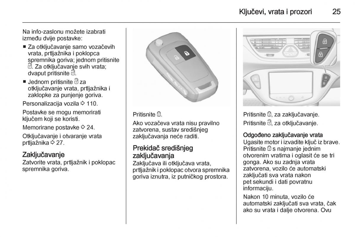 Opel Corsa D vlasnicko uputstvo / page 27