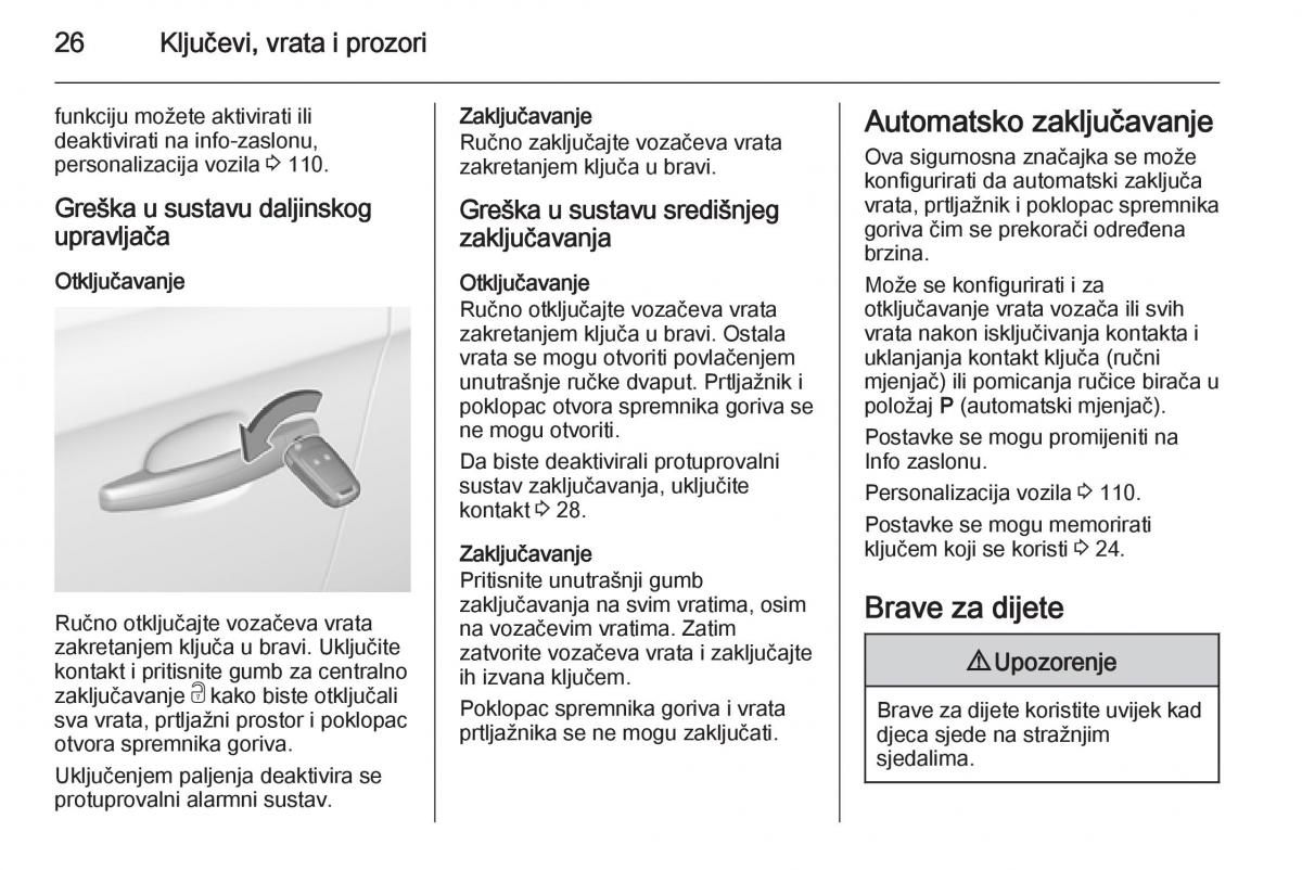 Opel Corsa D vlasnicko uputstvo / page 28