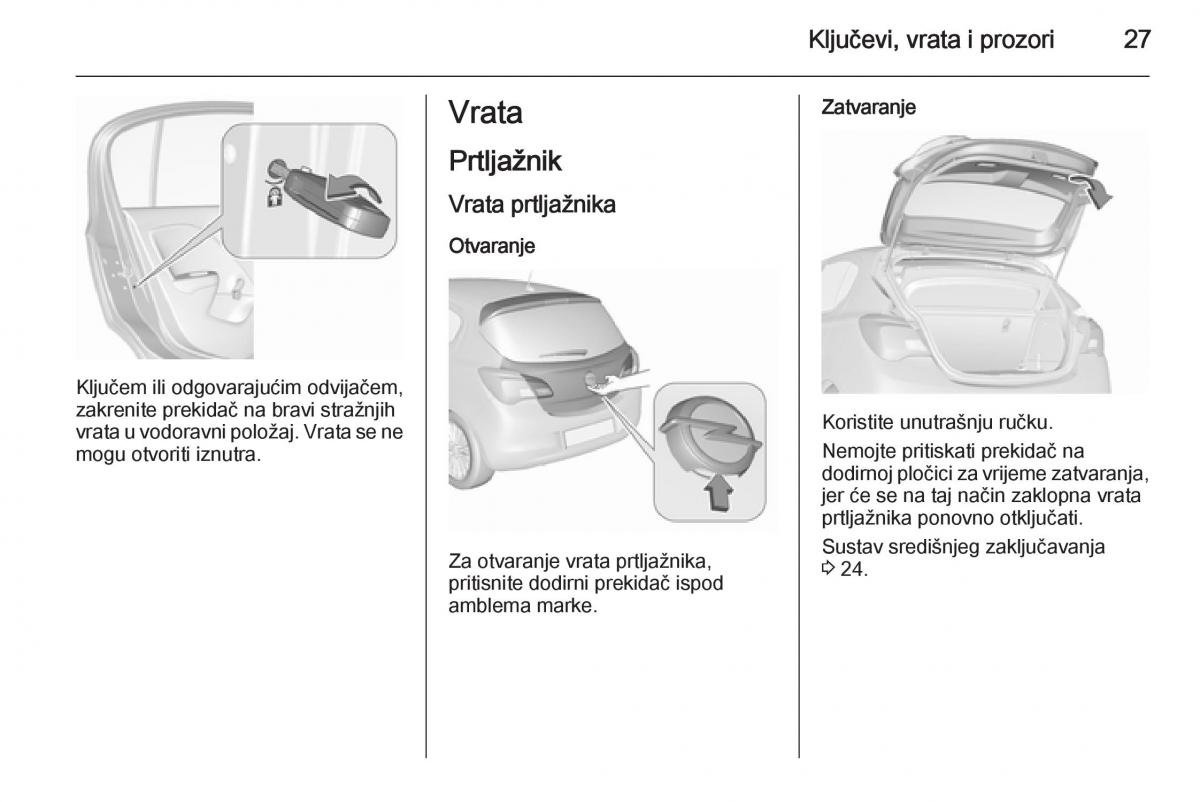 Opel Corsa D vlasnicko uputstvo / page 29