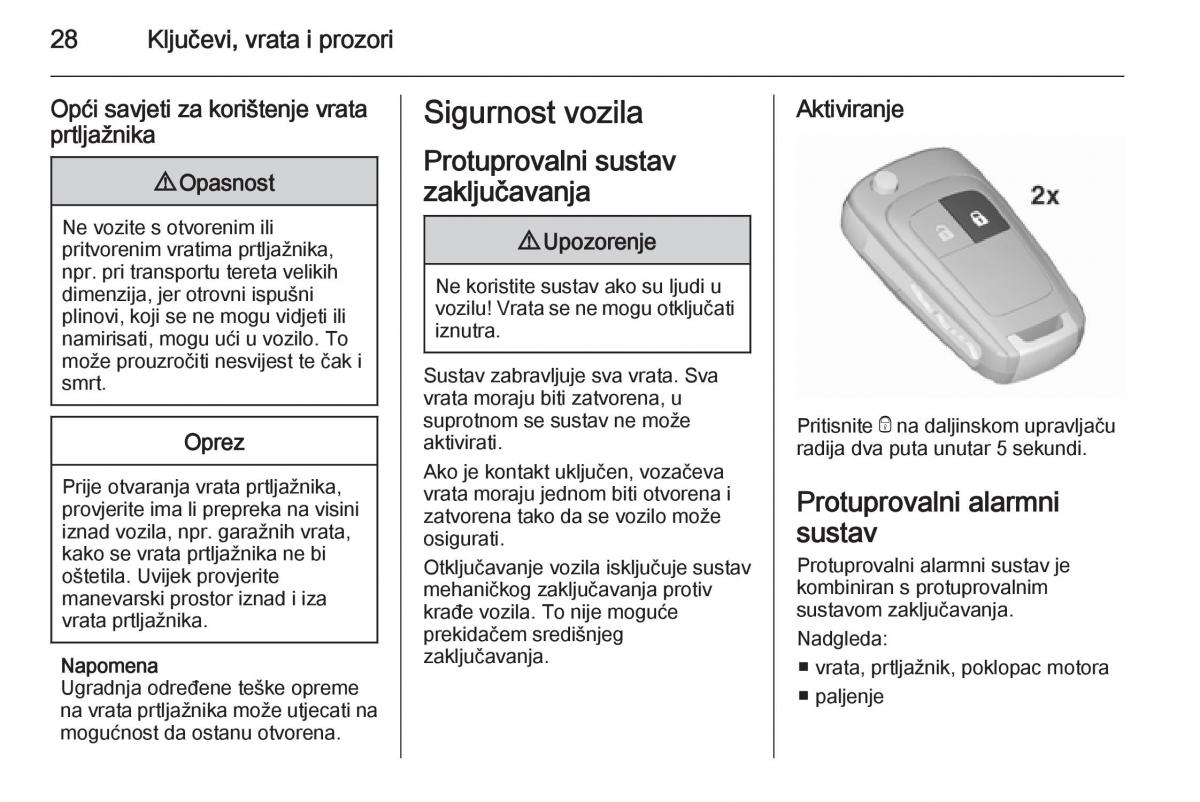 Opel Corsa D vlasnicko uputstvo / page 30